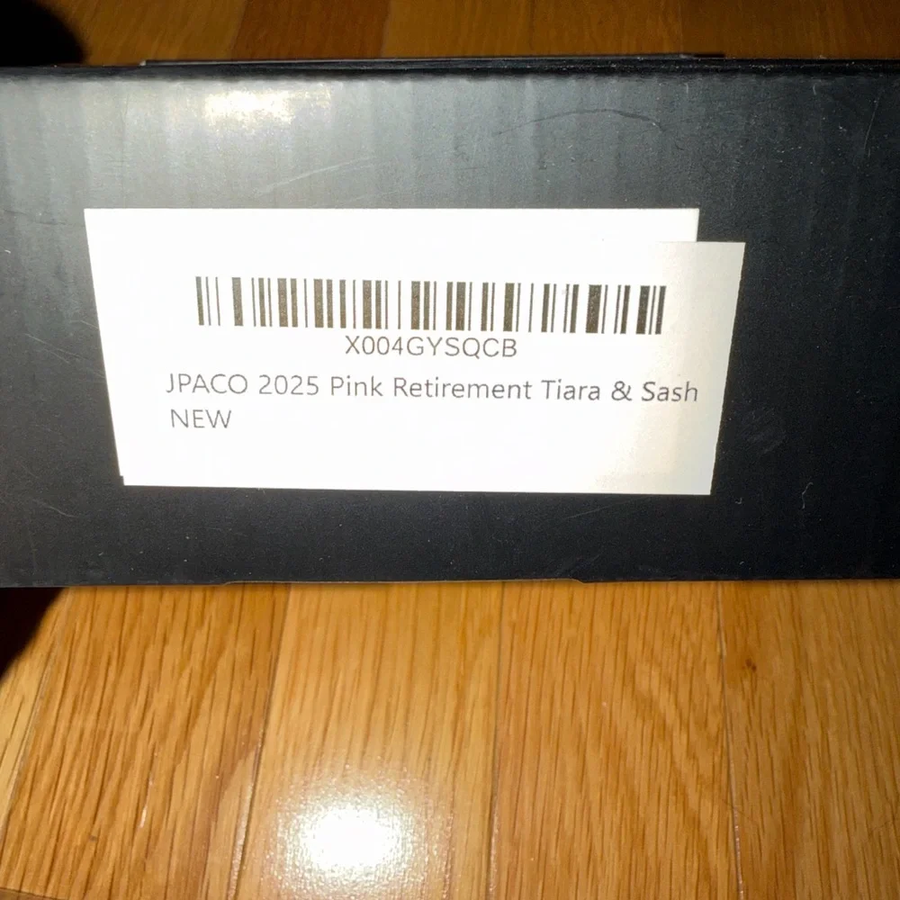 Retirement pink tiara and sash, includes box. Both are one size fits all. NWT